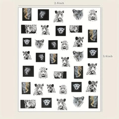 3D Leopard Nail Art Stickers Water Transfer Nail Decals - Acrylic Supplies