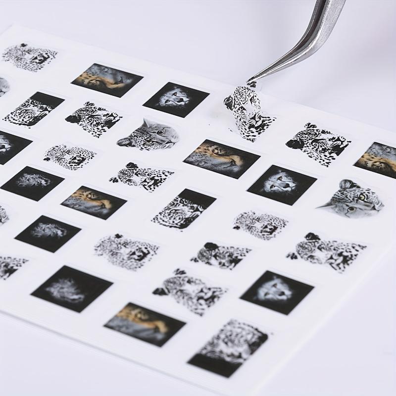 3D Leopard Nail Art Stickers Water Transfer Nail Decals - Acrylic Supplies