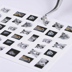 3D Leopard Nail Art Stickers Water Transfer Nail Decals - Acrylic Supplies