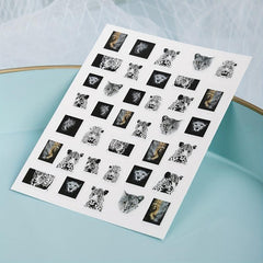 3D Leopard Nail Art Stickers Water Transfer Nail Decals - Acrylic Supplies