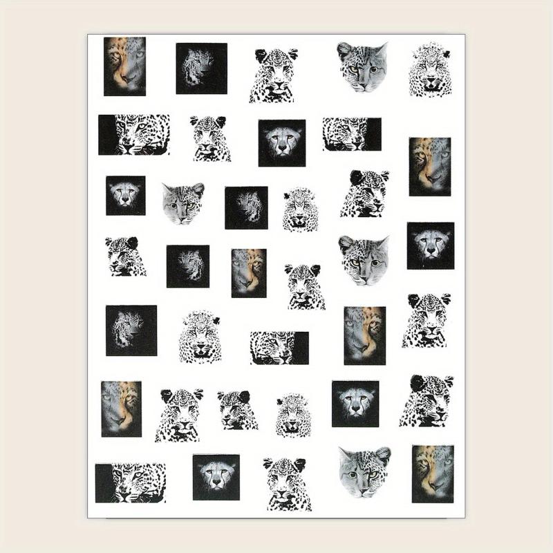 3D Leopard Nail Art Stickers Water Transfer Nail Decals - Acrylic Supplies