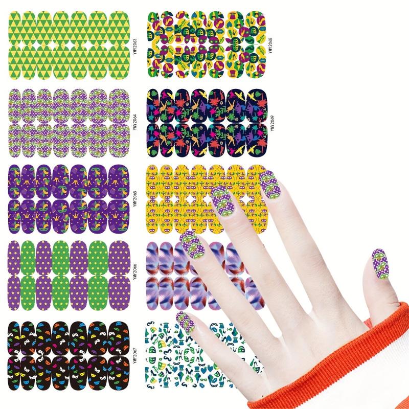Carnival Nail Art Stickers Decals Self Adhesive Nail Decoration DIY Manicure