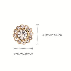 Crystal Flower Nail Charms Acrylic Nails 2pcs