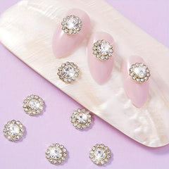 Crystal Flower Nail Charms Acrylic Nails 2pcs