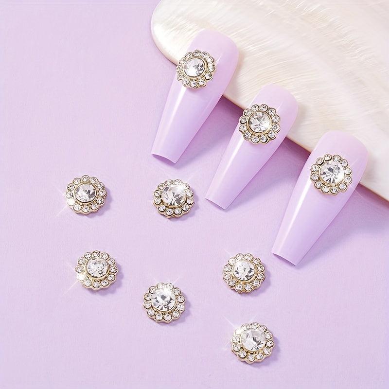 Crystal Flower Nail Charms Acrylic Nails 2pcs