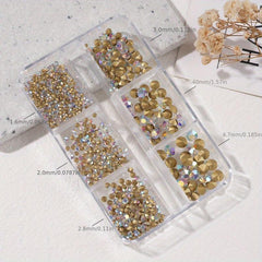 610pcs Nail Art Rhinestones Crystal Gemstones Set Iridescent Nail Art Gems