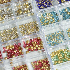 610pcs Nail Art Rhinestones Crystal Gemstones Set Iridescent Nail Art Gems