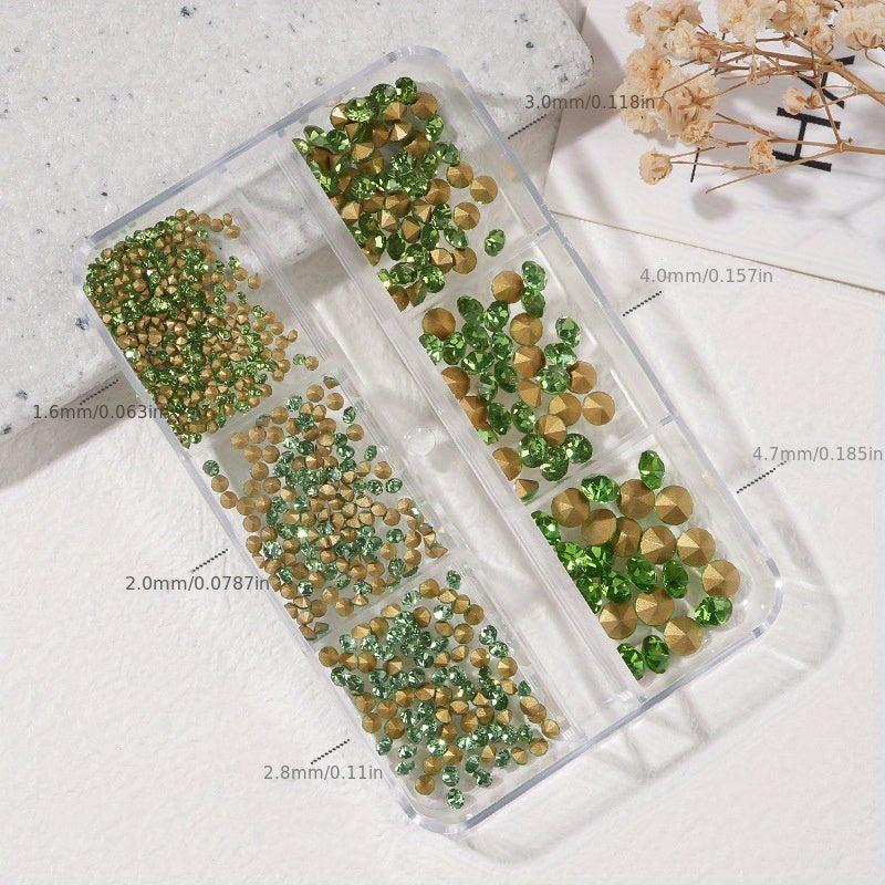 610pcs Nail Art Rhinestones Crystal Gemstones Set Iridescent Nail Art Gems