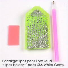 Crystal AB Nail Art Rhinestone Picker Mud Tray Set Manicure Tools