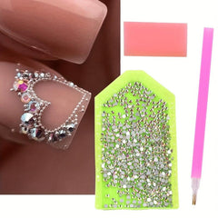 Crystal AB Nail Art Rhinestone Picker Mud Tray Set Manicure Tools