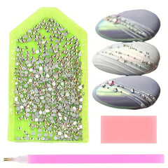 Crystal AB Nail Art Rhinestone Picker Mud Tray Set Manicure Tools