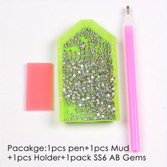 Crystal AB Nail Art Rhinestone Picker Mud Tray Set Manicure Tools