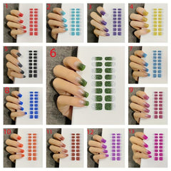 Gradient Glitter Nail Stickers Set for Women Girls