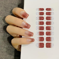 Gradient Glitter Nail Stickers Set for Women Girls