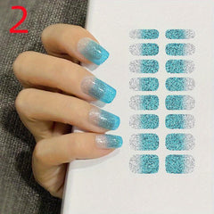Gradient Glitter Nail Stickers Set for Women Girls
