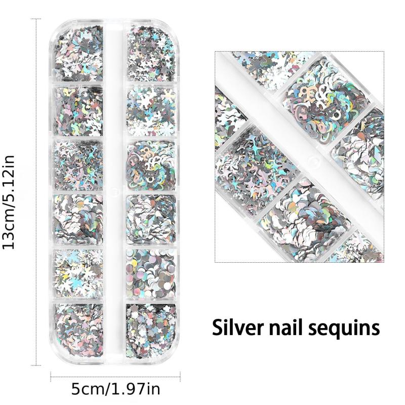 Y2K Star Snowflake Nail Accessories Box