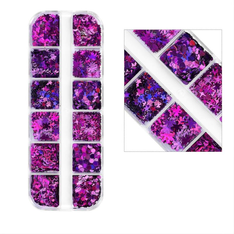 Y2K Star Snowflake Nail Accessories Box