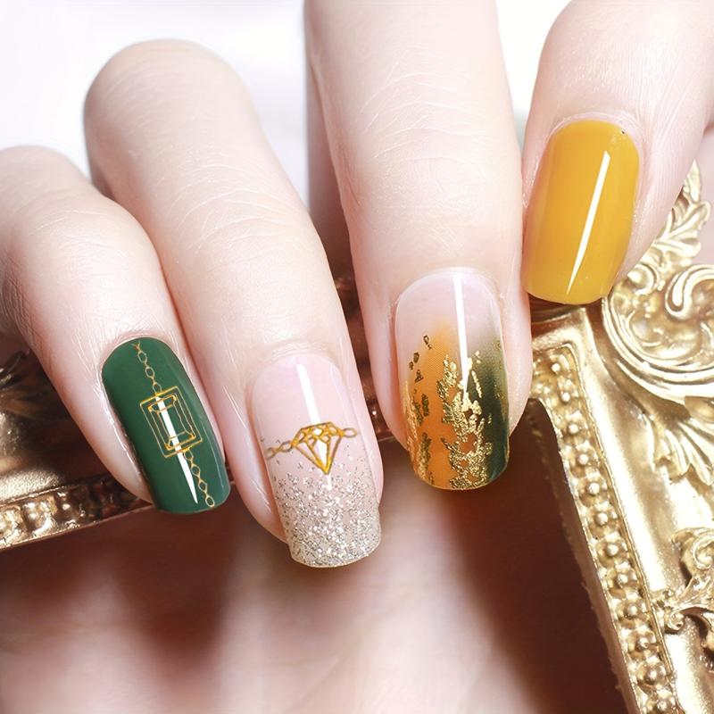 Bronzing 3D Nail Sticker Lines Sizes Stripes Diamond Nail Art Adhesive Transfer
