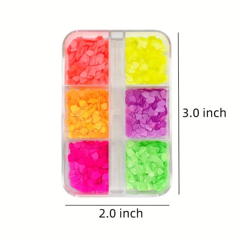 Nail Art Sequins Love Heart Glitter Flakes Acrylic Decoration