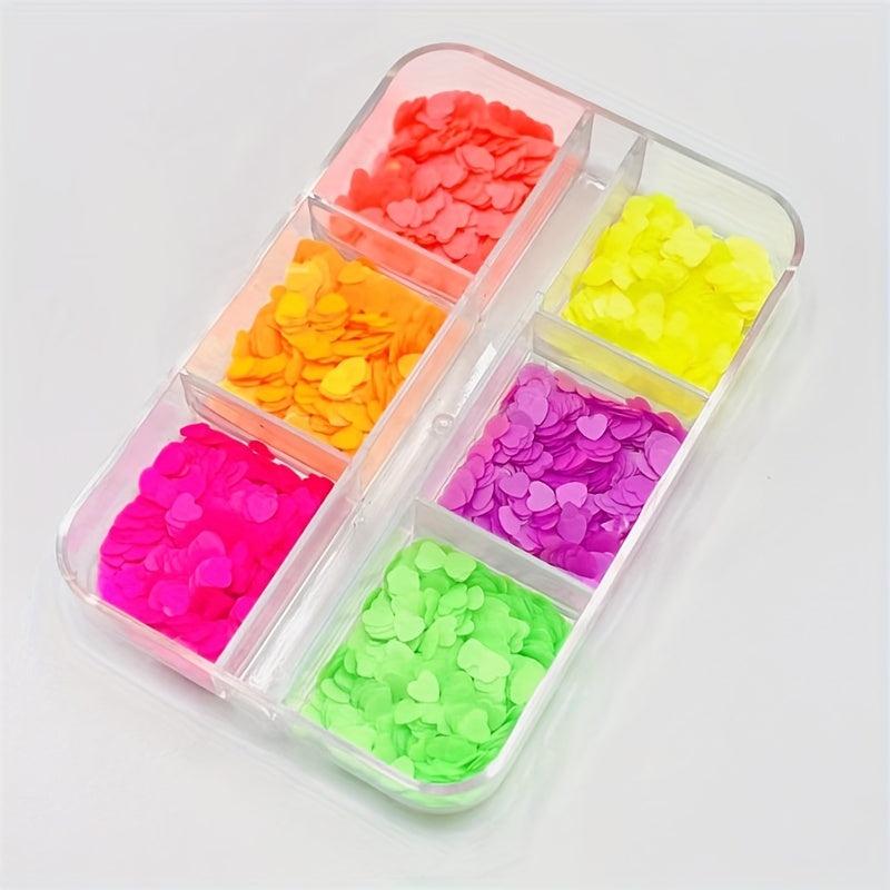 Nail Art Sequins Love Heart Glitter Flakes Acrylic Decoration