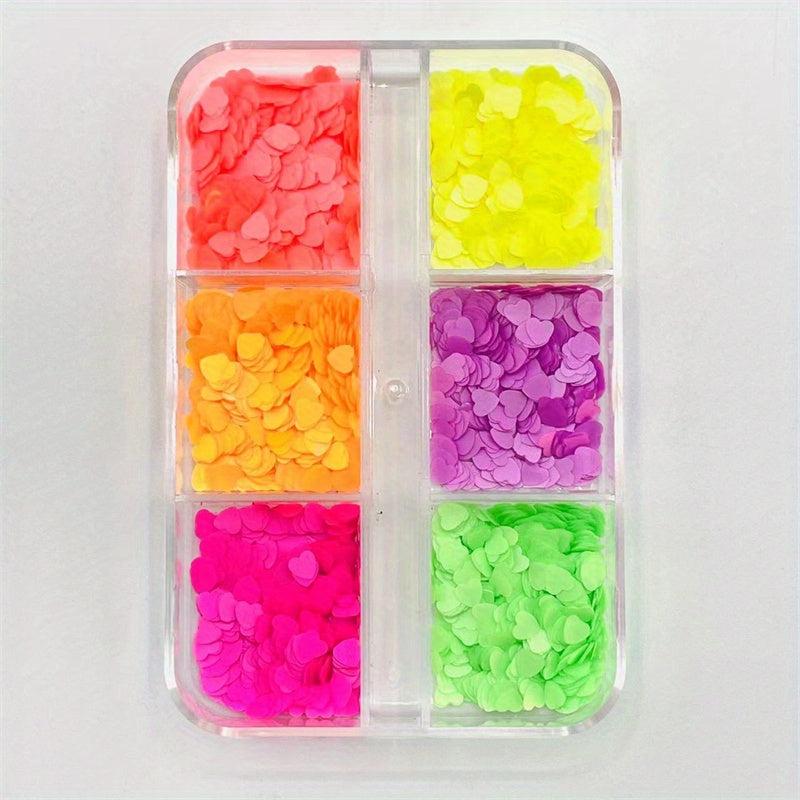 Nail Art Sequins Love Heart Glitter Flakes Acrylic Decoration