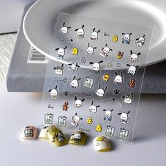 5D Cartoon Dog Nail Art Stickers, Self Adhesive Chicken Nail Decals