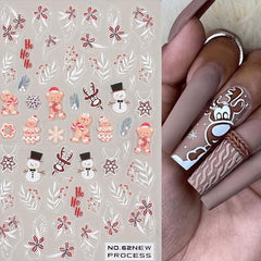 Christmas Nail Art Stickers Santa Snowflake Elk Bear Decals