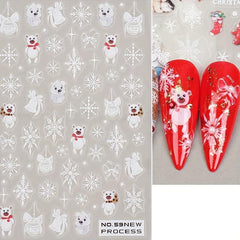 Christmas Nail Art Stickers Santa Snowflake Elk Bear Decals