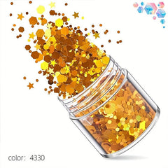 Colorful Laser Hexagon Nail Art Sequins Holographic Glitter Powder