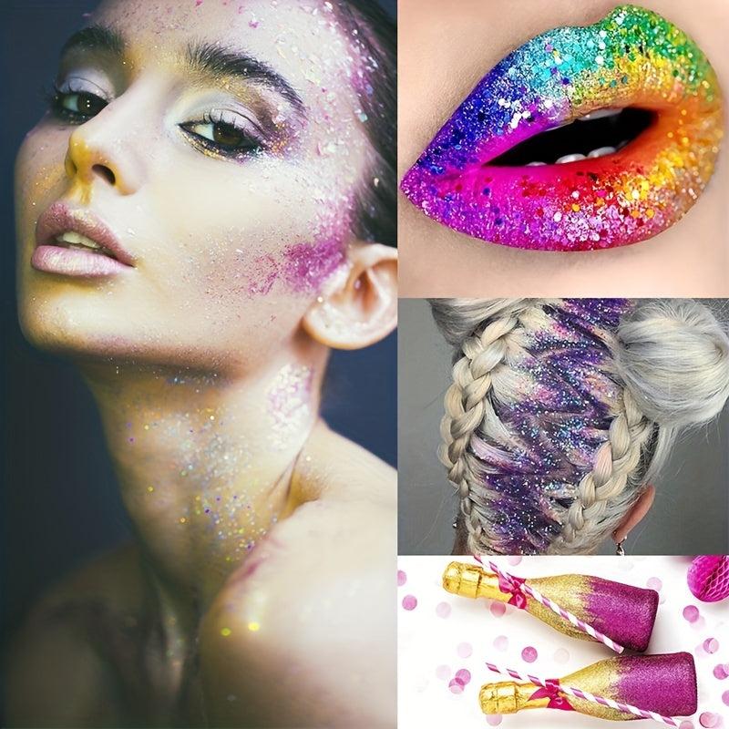 Colorful Laser Hexagon Nail Art Sequins Holographic Glitter Powder