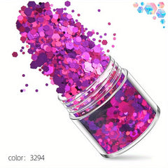 Colorful Laser Hexagon Nail Art Sequins Holographic Glitter Powder