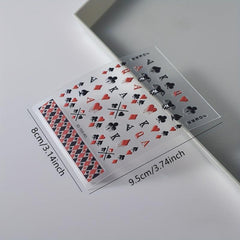 5D Embossed Nail Art Stickers Playing Card Nail Art Decals