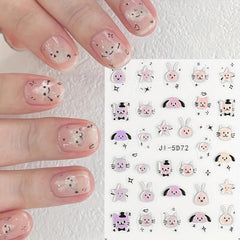 5D Embossed Butterfly Nail Art Stickers - 4 Sheets