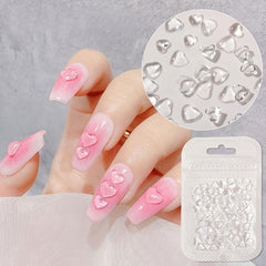 100 Pcs Heart Nail Art Charms Rhinestones DIY Manicure Decoration