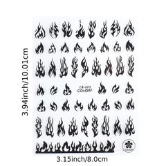 3D Flame Nail Stickers Golden Decals DIY Nail Art Decor
