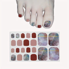 Waterproof Toenail Art Decal Strips Pedicure Kit for Stylish Look