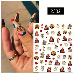 3D Angel Wings Nail Stickers 12 Sheets Pack Self Adhesive DIY Nail Art Supplies