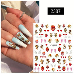 3D Angel Wings Nail Stickers 12 Sheets Pack Self Adhesive DIY Nail Art Supplies