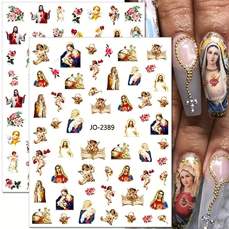 3D Angel Wings Nail Stickers 12 Sheets Pack Self Adhesive DIY Nail Art Supplies