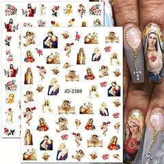 3D Angel Wings Nail Stickers 12 Sheets Pack Self Adhesive DIY Nail Art Supplies