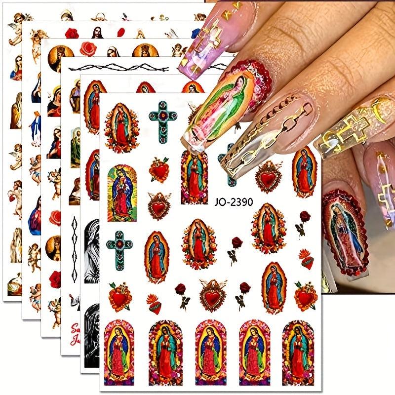 3D Angel Wings Nail Stickers 12 Sheets Pack Self Adhesive DIY Nail Art Supplies