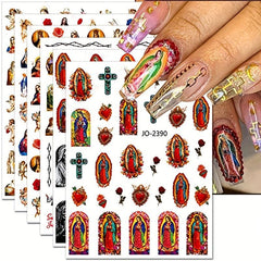 3D Angel Wings Nail Stickers 12 Sheets Pack Self Adhesive DIY Nail Art Supplies
