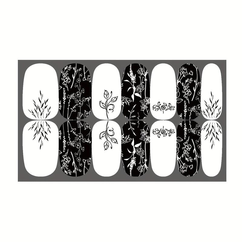 Colorful Full Cover Nail Decal Strips, Self-Adhesive Nail Art Decals