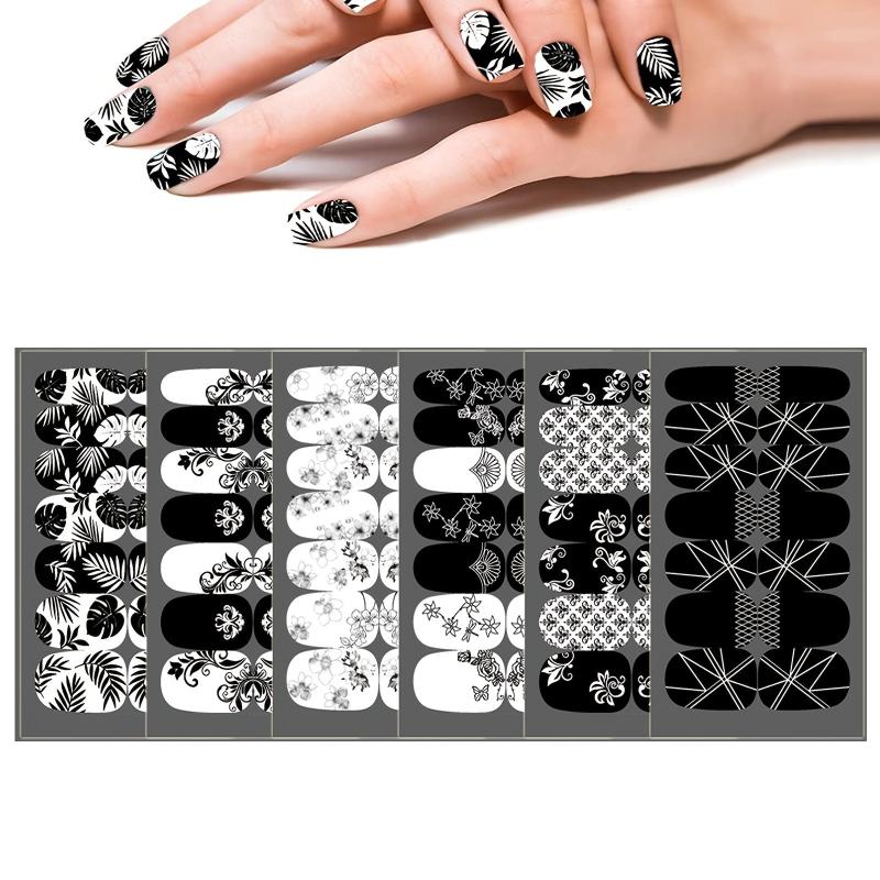 Colorful Full Cover Nail Decal Strips, Self-Adhesive Nail Art Decals