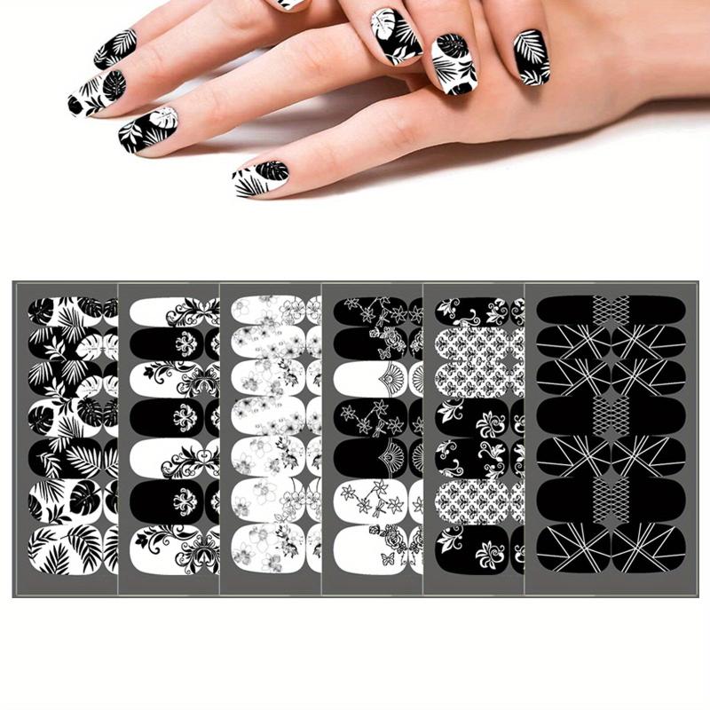 Colorful Full Cover Nail Decal Strips, Self-Adhesive Nail Art Decals