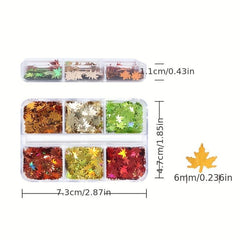 Maple Leaf Nail Glitter Sequins - Thanksgiving & Christmas - Holographic Flakes