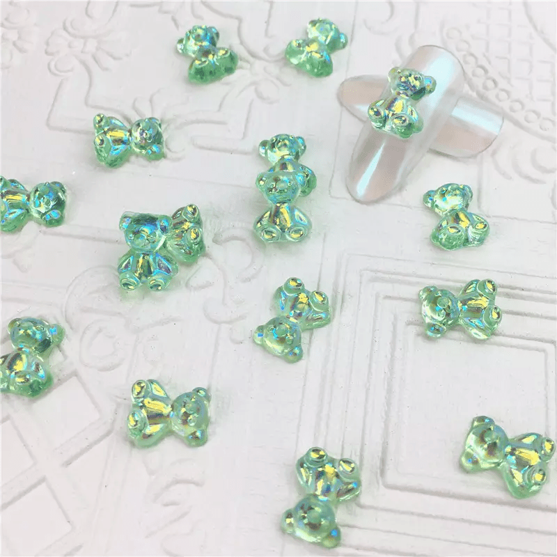 60Pcs 3D Bear Nail Art Accessories Self Adhesive Nail Decals