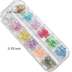 60Pcs 3D Bear Nail Art Accessories Self Adhesive Nail Decals