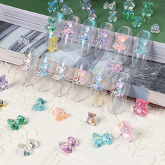 60Pcs 3D Bear Nail Art Accessories Self Adhesive Nail Decals