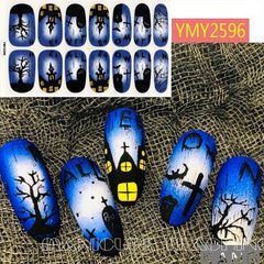 Halloween Ghost Pumpkin Nail Art Stickers Full Nail Polish Strips